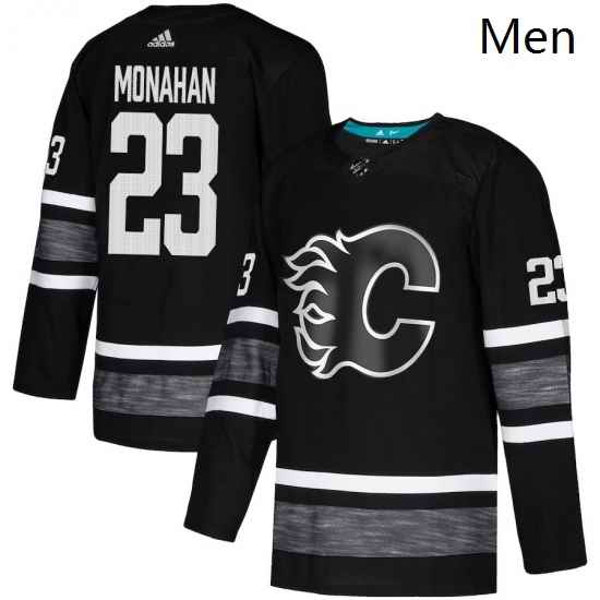 Mens Adidas Calgary Flames 23 Sean Monahan Black 2019 All Star Game Parley Authentic Stitched NHL Jersey